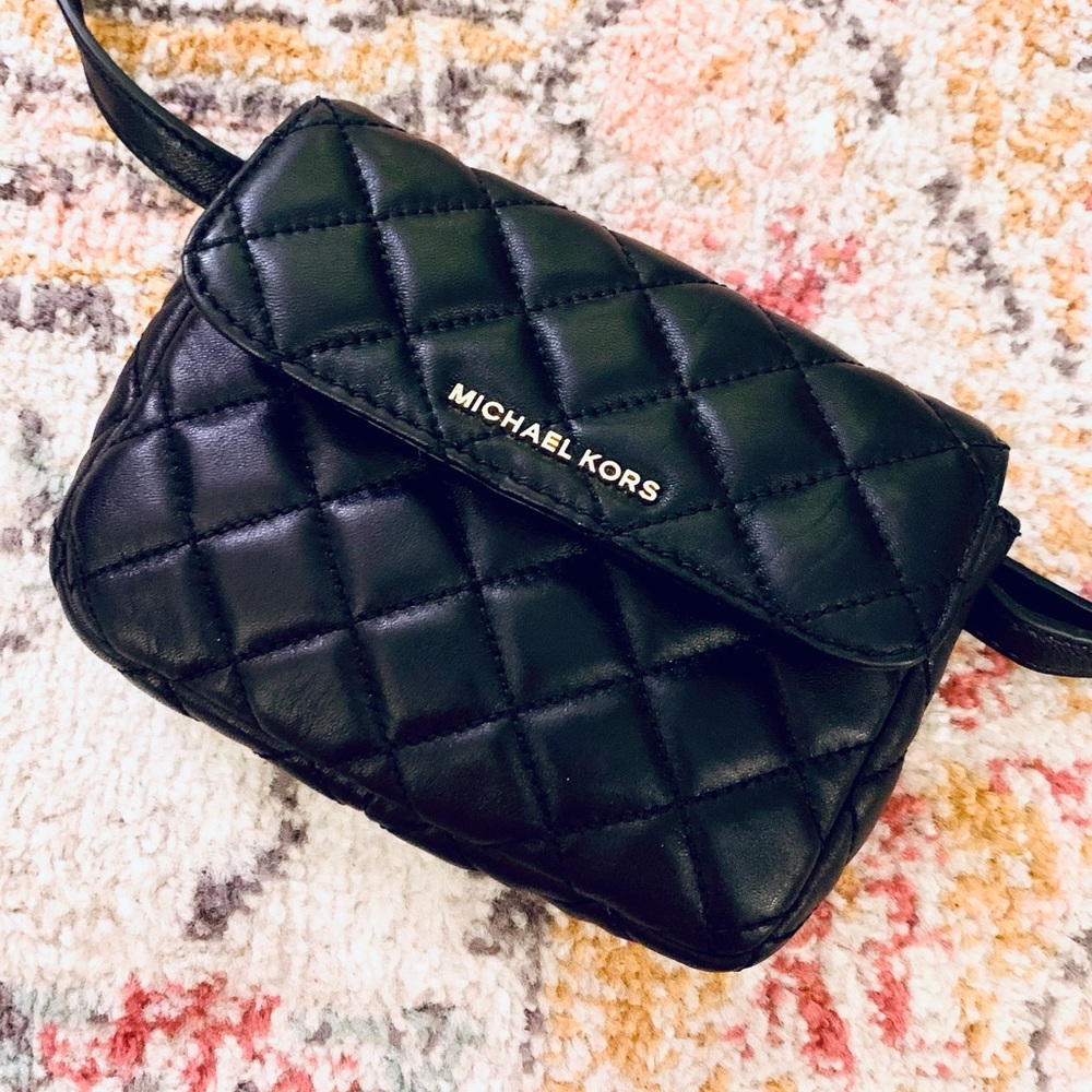 Michael Kors Black Quilted Belt Bag